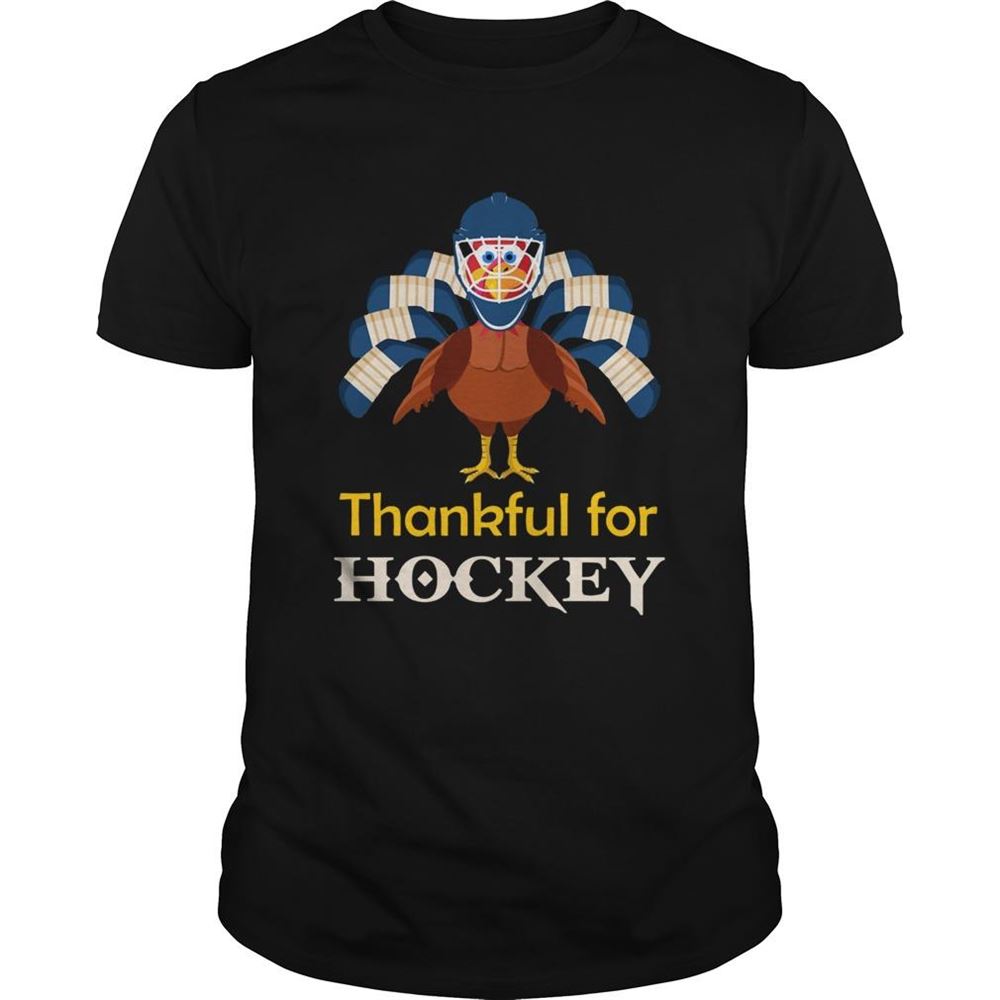 Awesome Thankful For Hockey Turkey Shirt 