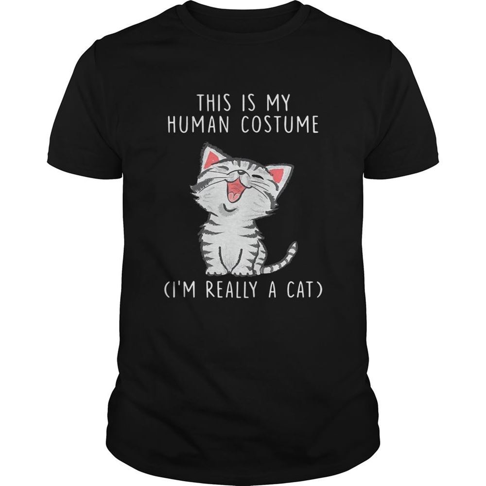 Gifts This Is My Human Costume Im Really A Cat Shirt 
