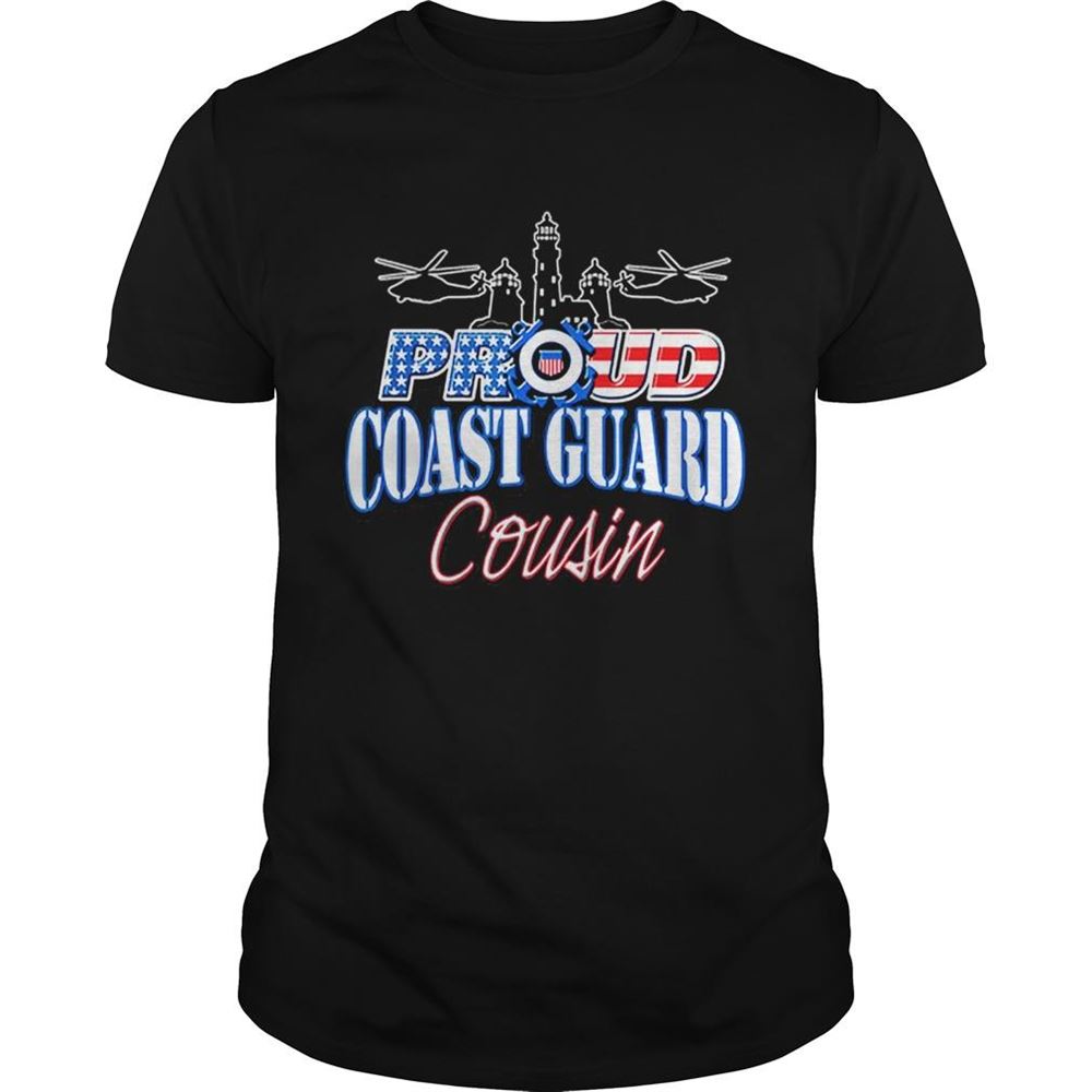 Amazing Usa Proud Coast Guard Cousin Usa Flag Military Shirt 