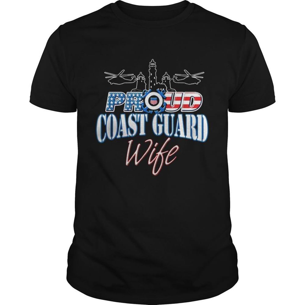 Special Usa Proud Coast Guard Wife Usa Flag Military Shirt 