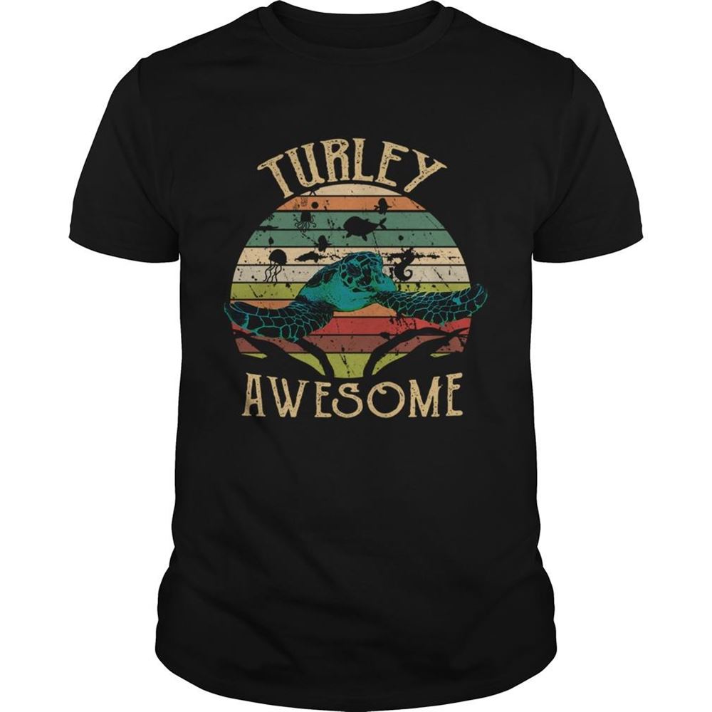 Attractive Vintage Turtley Awesome Turtle Lover Tshirt 