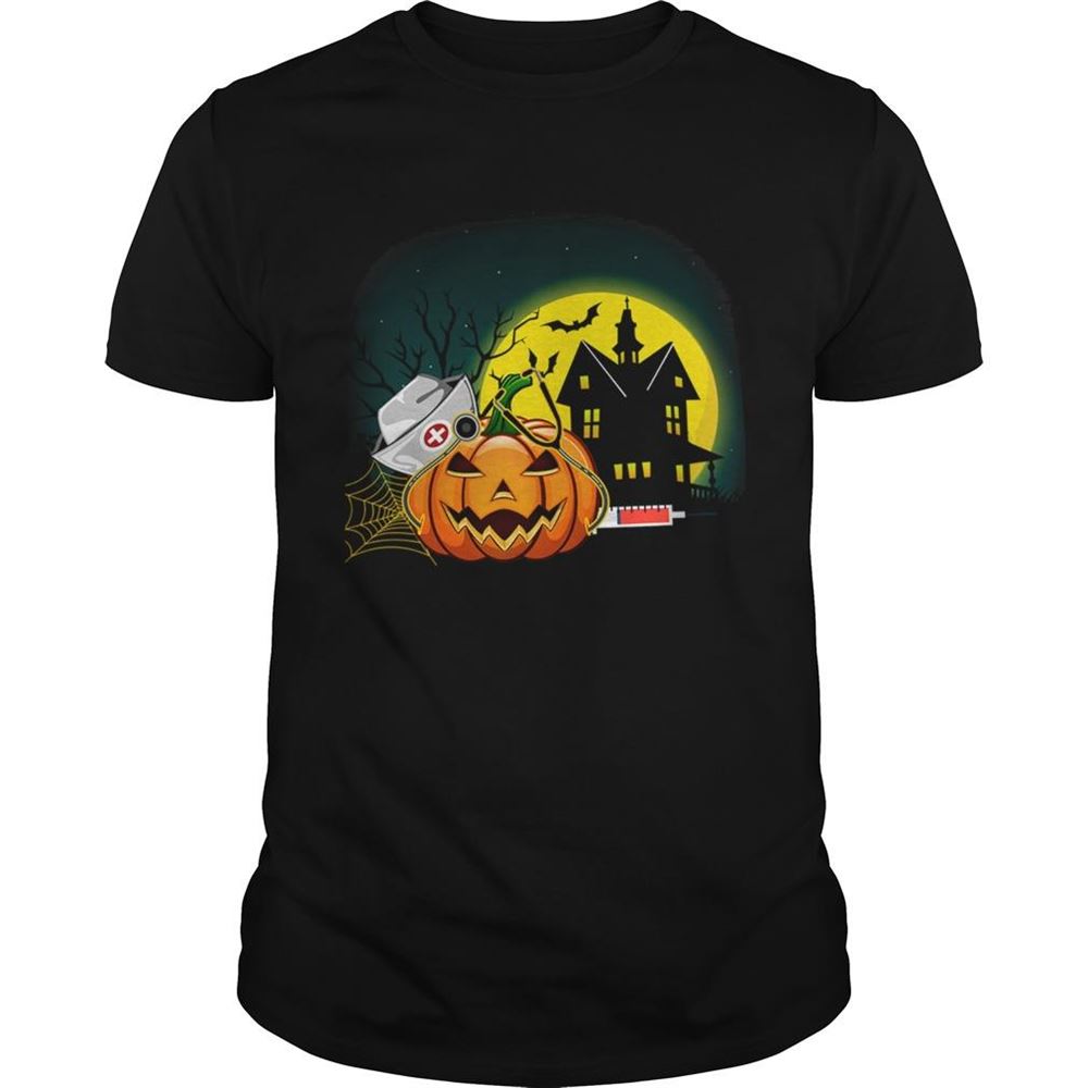 Attractive Womens Nurse Pumpkinswomens Halloween Pumpkin Scrubs Tshirt 