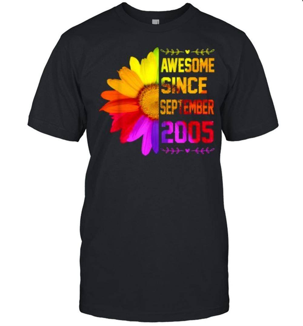 Amazing Awesome Since September 2005 16 Year Old Sunflower T-shirt 