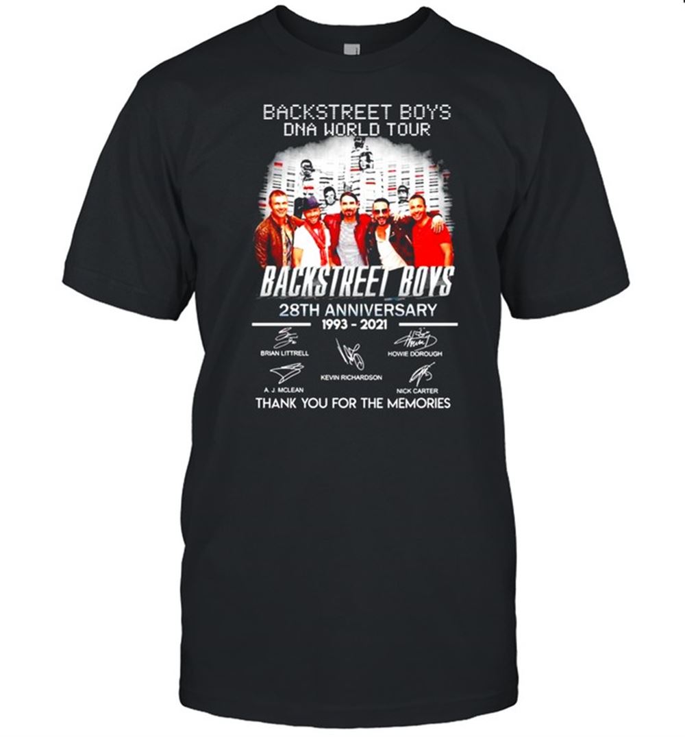 Special Backstreet Boys Dna World Tour 28th Anniversary 1993 2021 Thank You For The Memories Shirt 