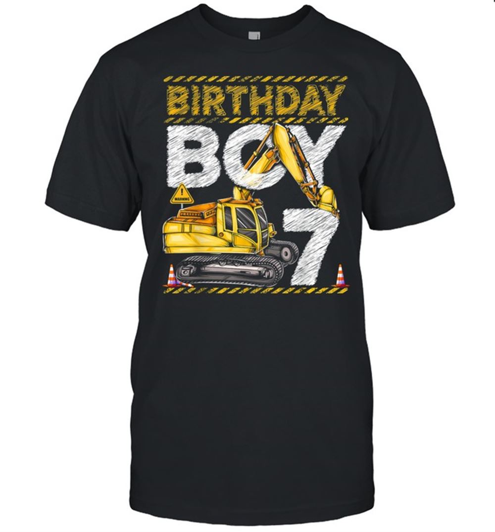 Special Birthday Boy 7 Construction 7th Birthday Excavator Birthday Shirt 