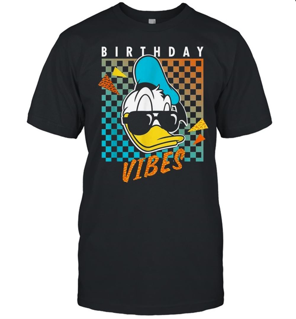 Promotions Disney Donald Duck Birthday Vibes 80s Shirt 