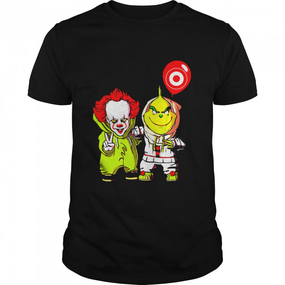 Interesting Friends Pennywise And The Grinch Balloon Target Logo Shirt 