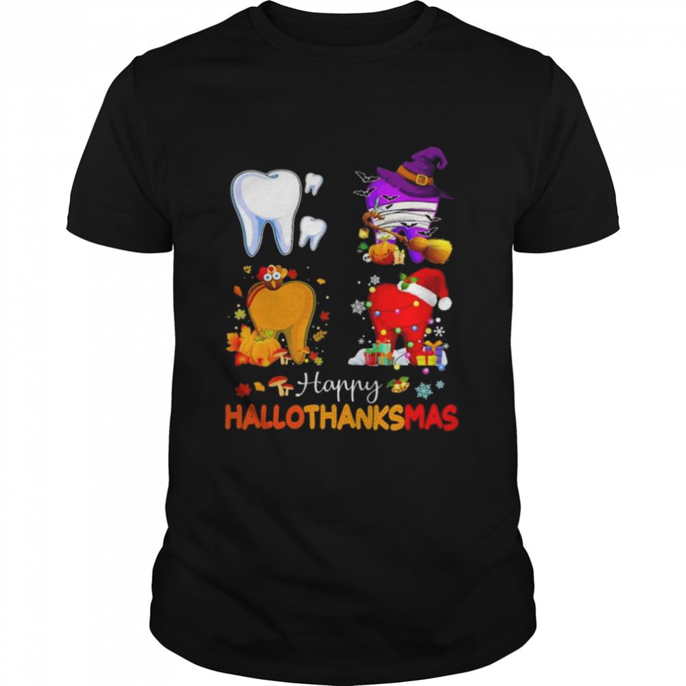 Interesting Halloween And Christmas Happy Hallothanksmas Shirt 