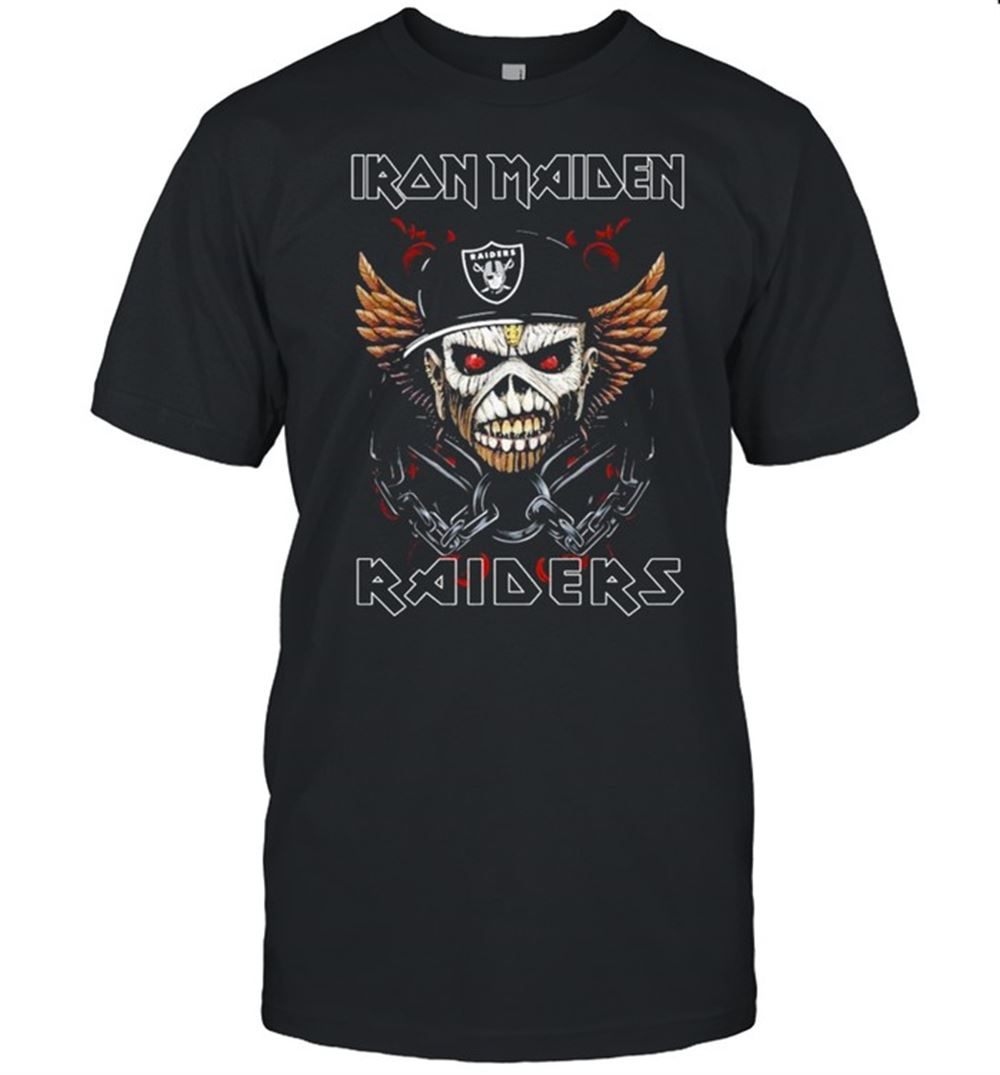 Amazing Hot Iron Maiden Skull Oakland Raiders Shirt 