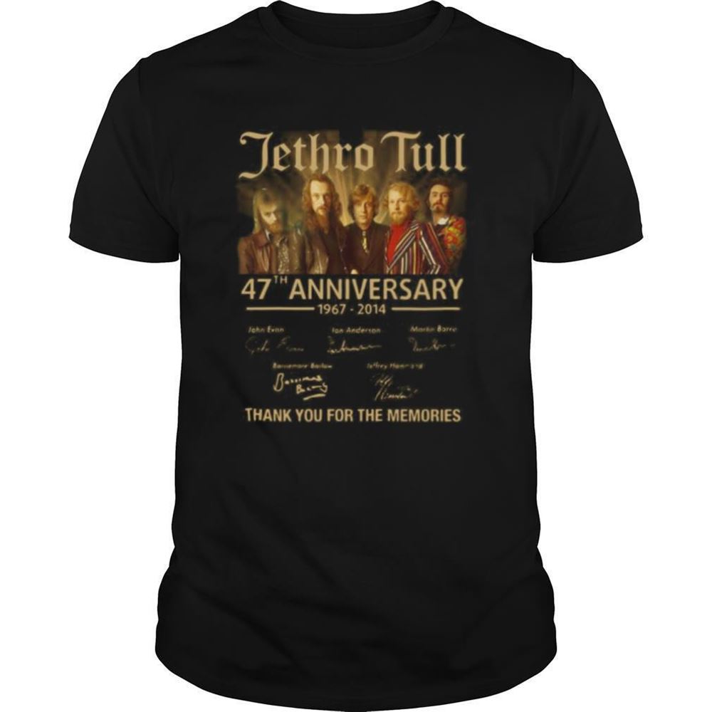 Amazing Jethro Tull 47th Anniversary 1967 2014 Thank You For The Memories Signatures Shirt 
