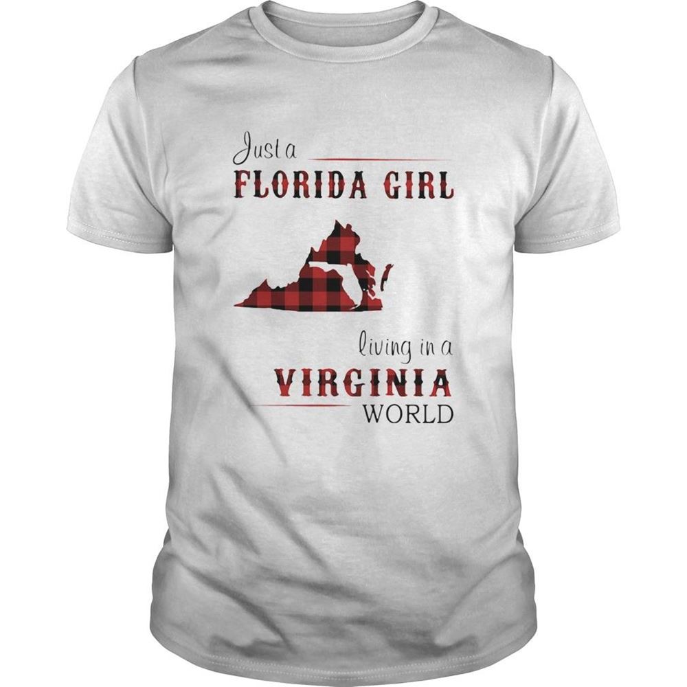 Interesting Just A Florida Girl Living In A Virginia Map Shirt 