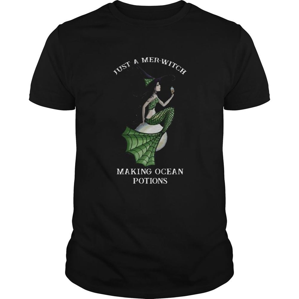 Awesome Mermaid Just A Merwitch Making Ocean Potions Shirt 