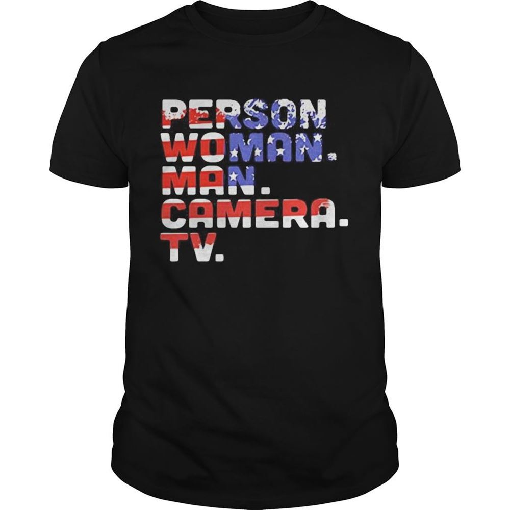 Interesting Person Woman Man Camera Tv American Flag Happy Independence Day Shirt 