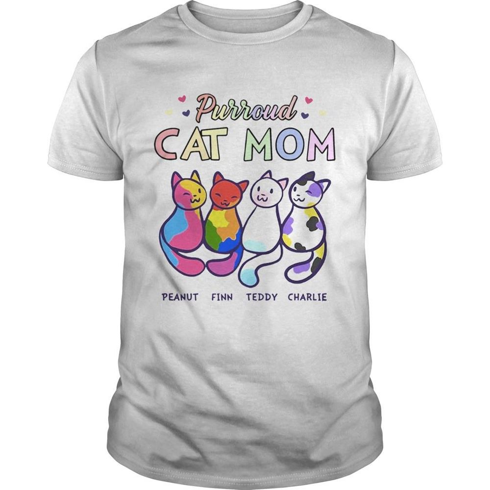 Gifts Purroud Cat Mom Peanut Finn Teddy Charlie Shirt 