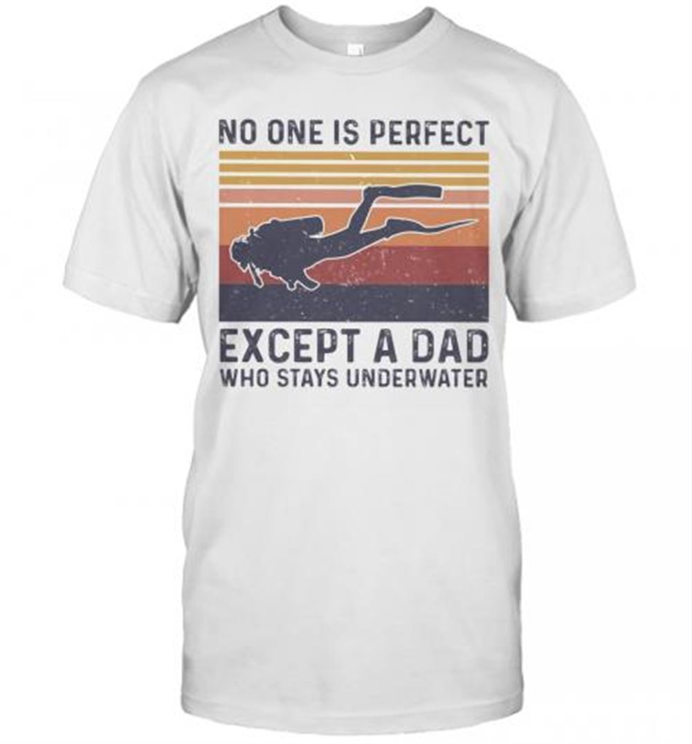 Special Scuba Diving No One Is Perfect Except A Dad Who Stays Underwater Happy Father's Day Vintage Retro T-shirt 
