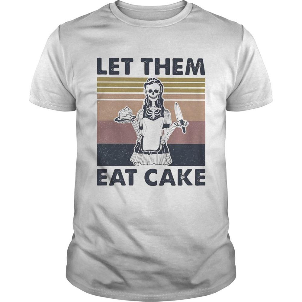 Gifts Skull Let Them Eat Cake Vintage Retro Shirt 