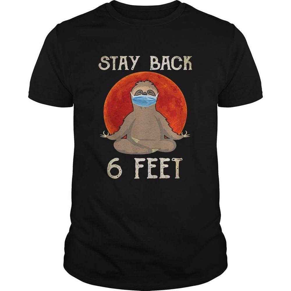 Attractive Sloth Yoga Face Mask Stay Back 6 Feet Sunset Shirt 