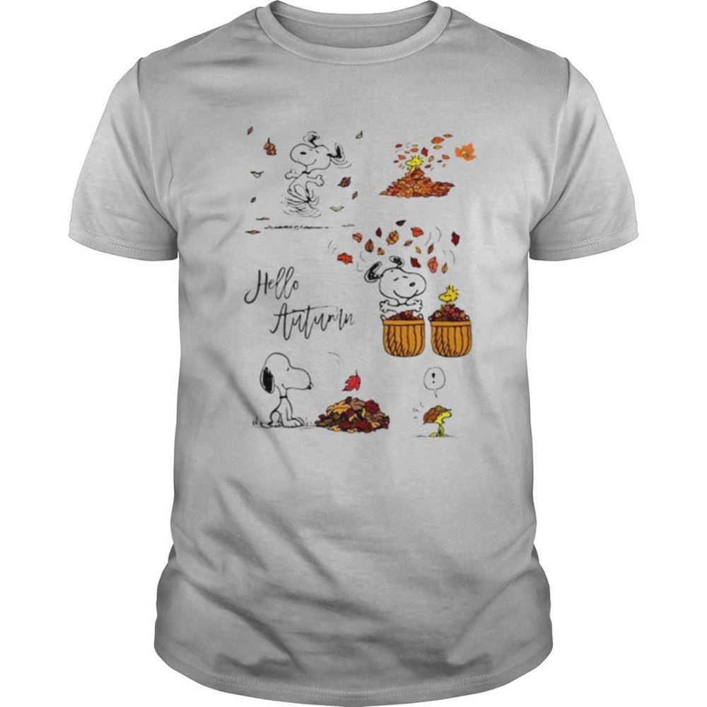 Best Snoopy Hello Autumn Maple Leaves Shirt 