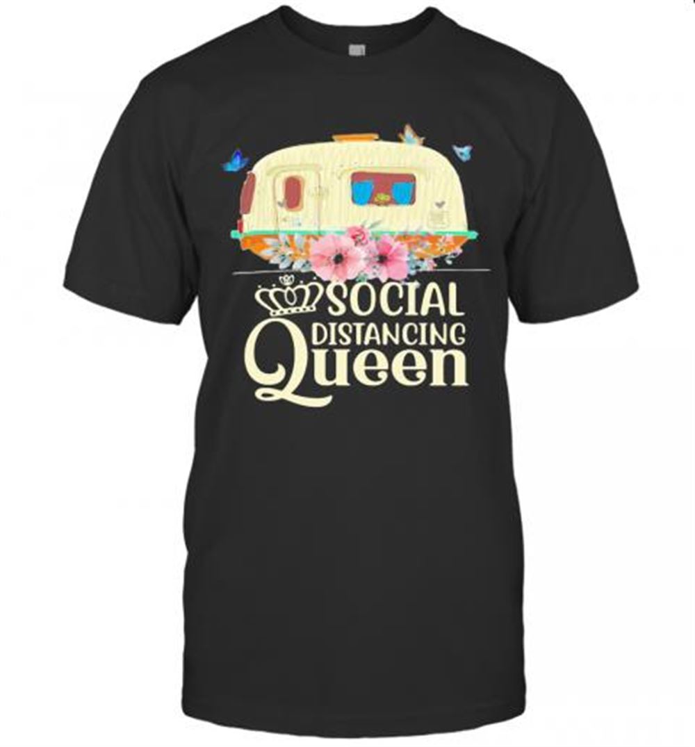 Promotions Social Distancing Queen Camping Flower T-shirt 