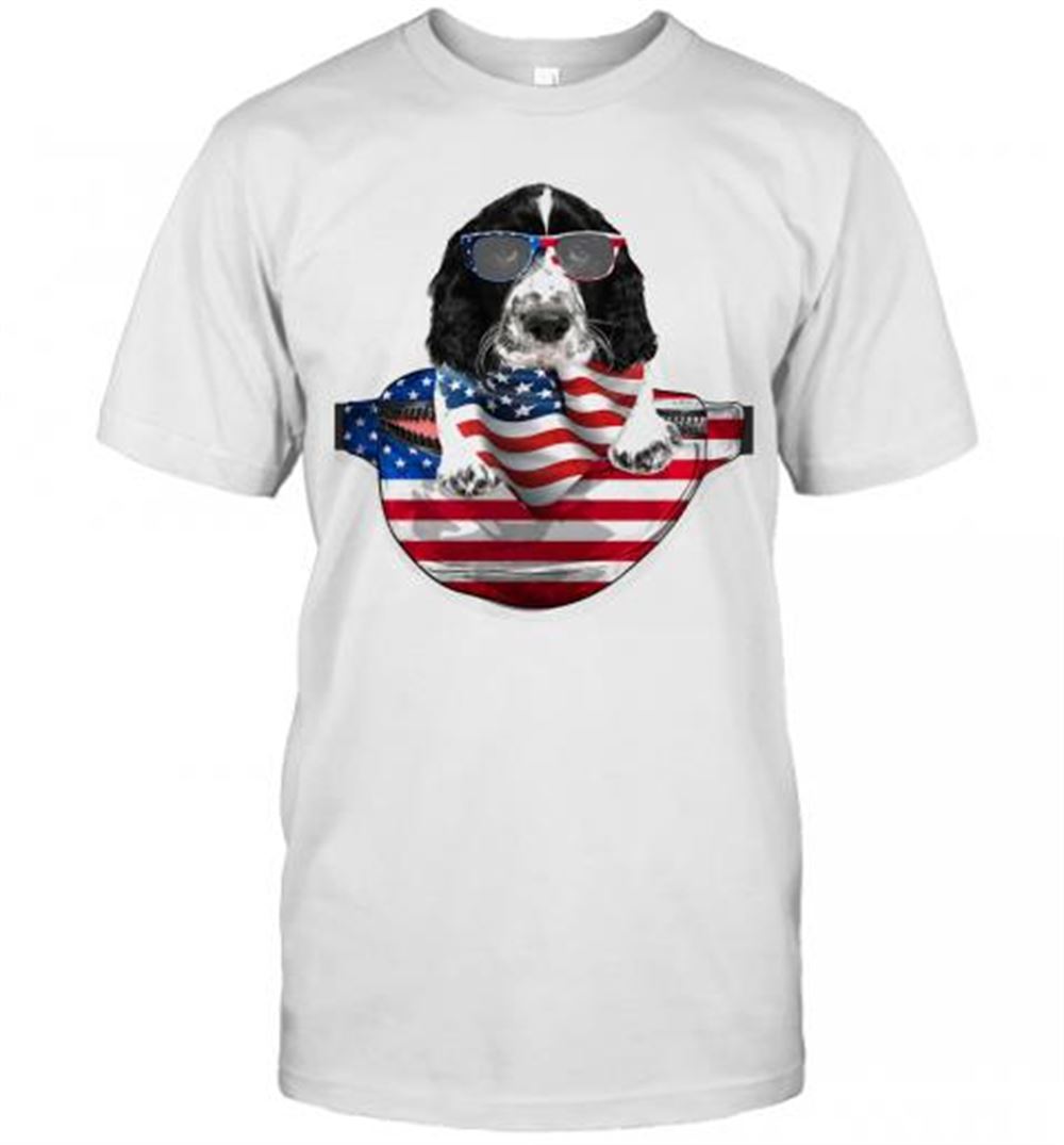 Great Springer Spaniel Waist Pack Flag American Flag Independence Day T-shirt 