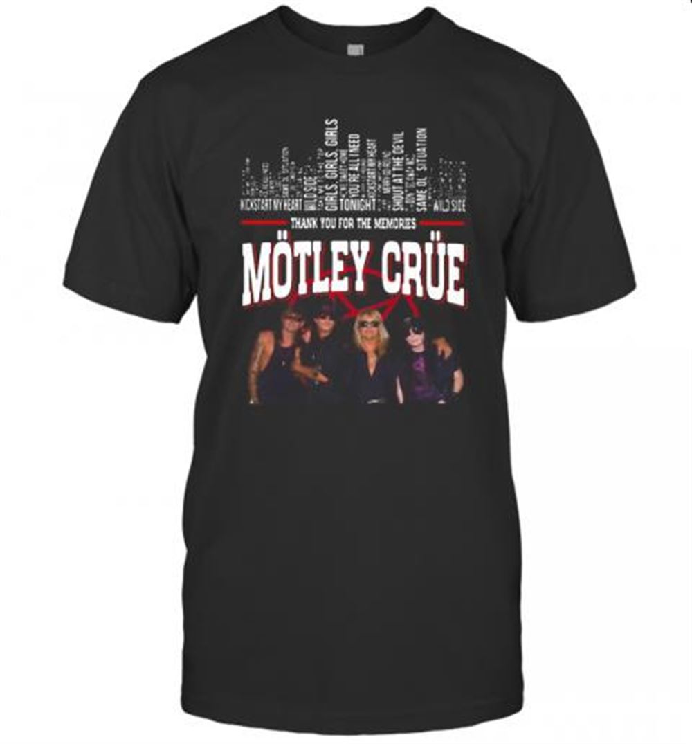 Gifts Thank You For The Memories Motley Crue Band T-shirt 