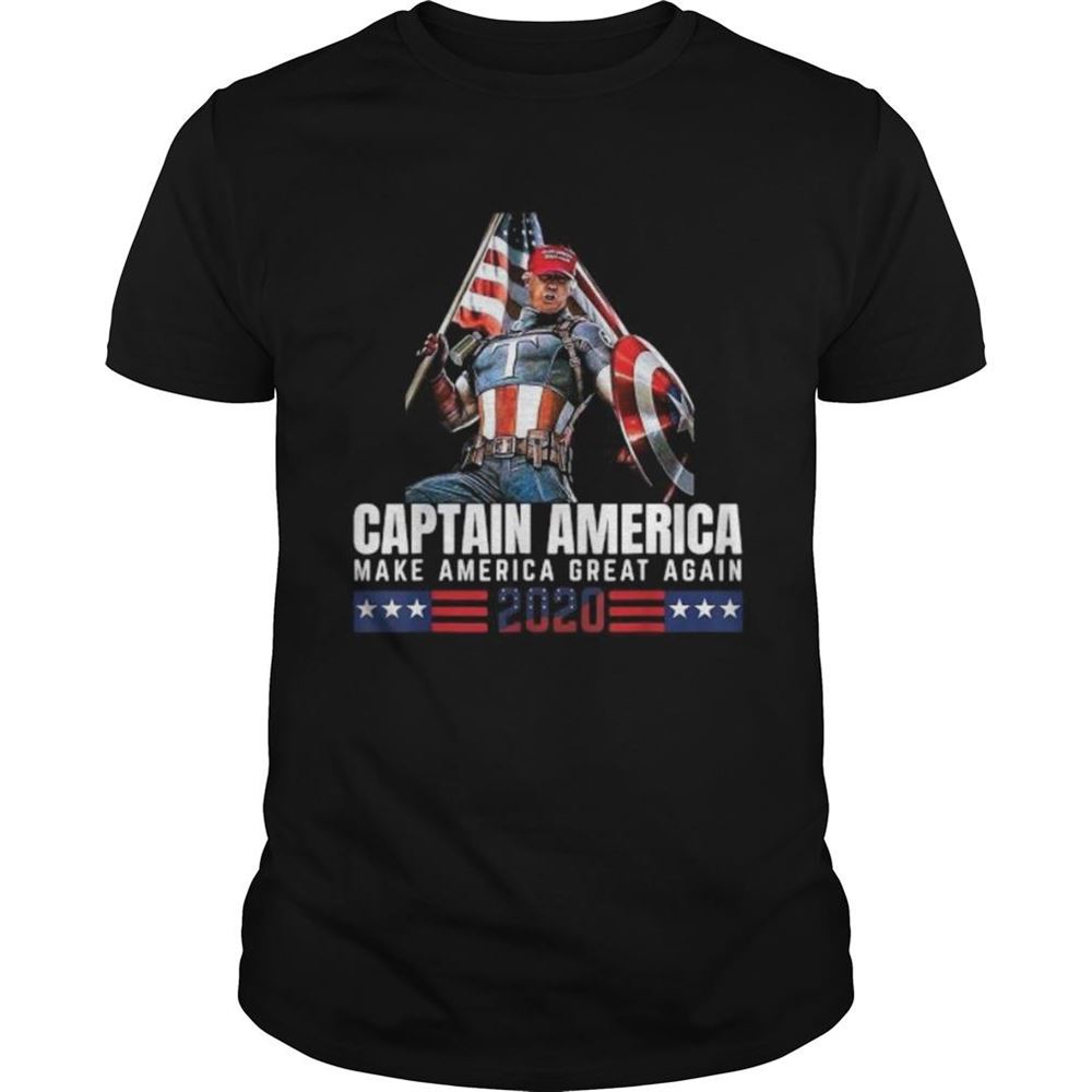 Gifts Trump Captain America Make America Great Again 2020 America Flag Shirt 