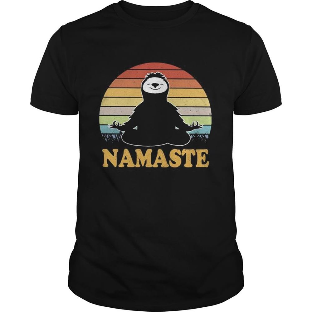 High Quality Yoga Chill Sloth Namaste Vintage Retro Shirt 