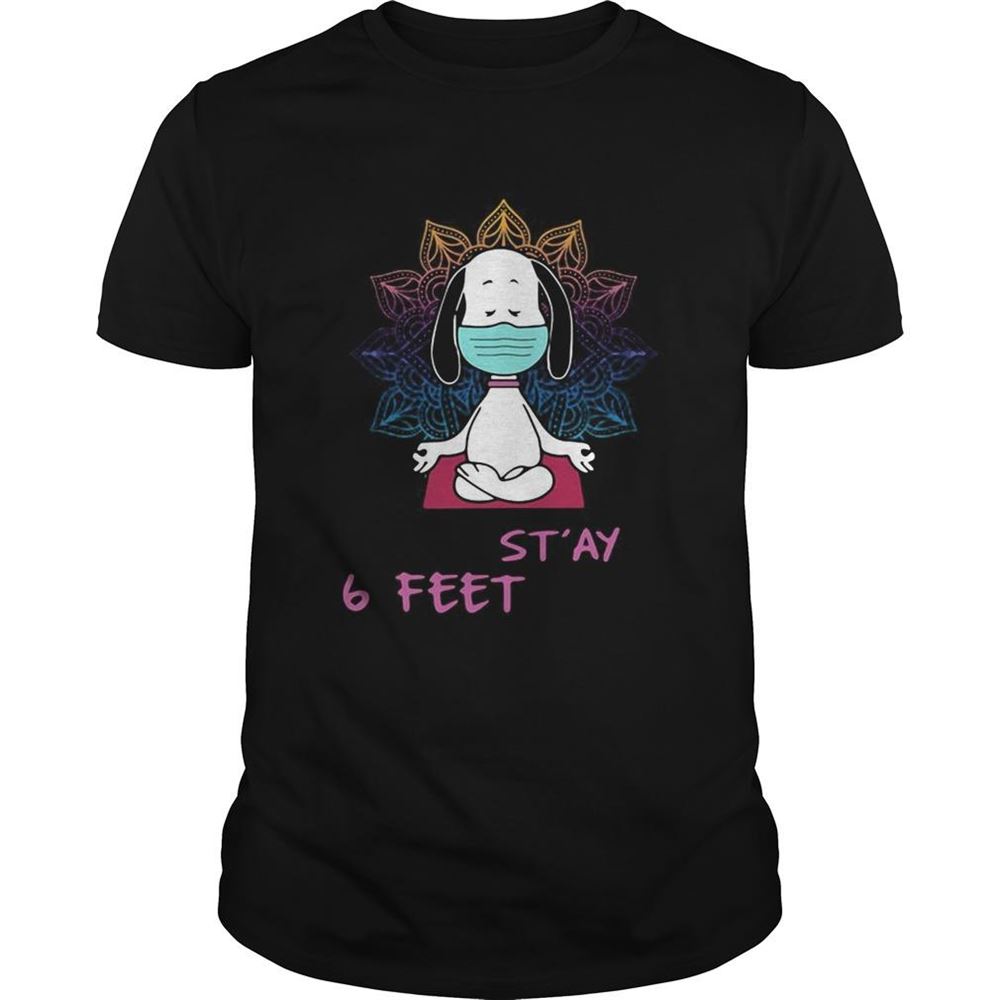 Gifts Yoga Chill Snoopy Wear Mask Namastay 6 Feet Away Shirt 