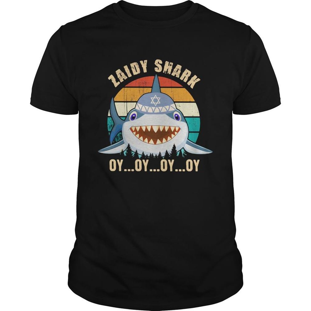 Promotions Zaidy Shark Oy Oy Oy Oy Vintage Retro Shirt 