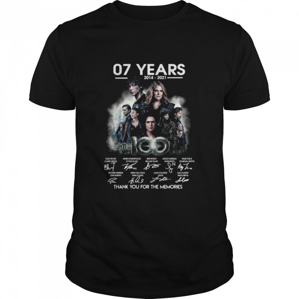 Limited Editon 07 Years 2014 2021 The 100 Signatures Thank You For The Memories T-shirt 