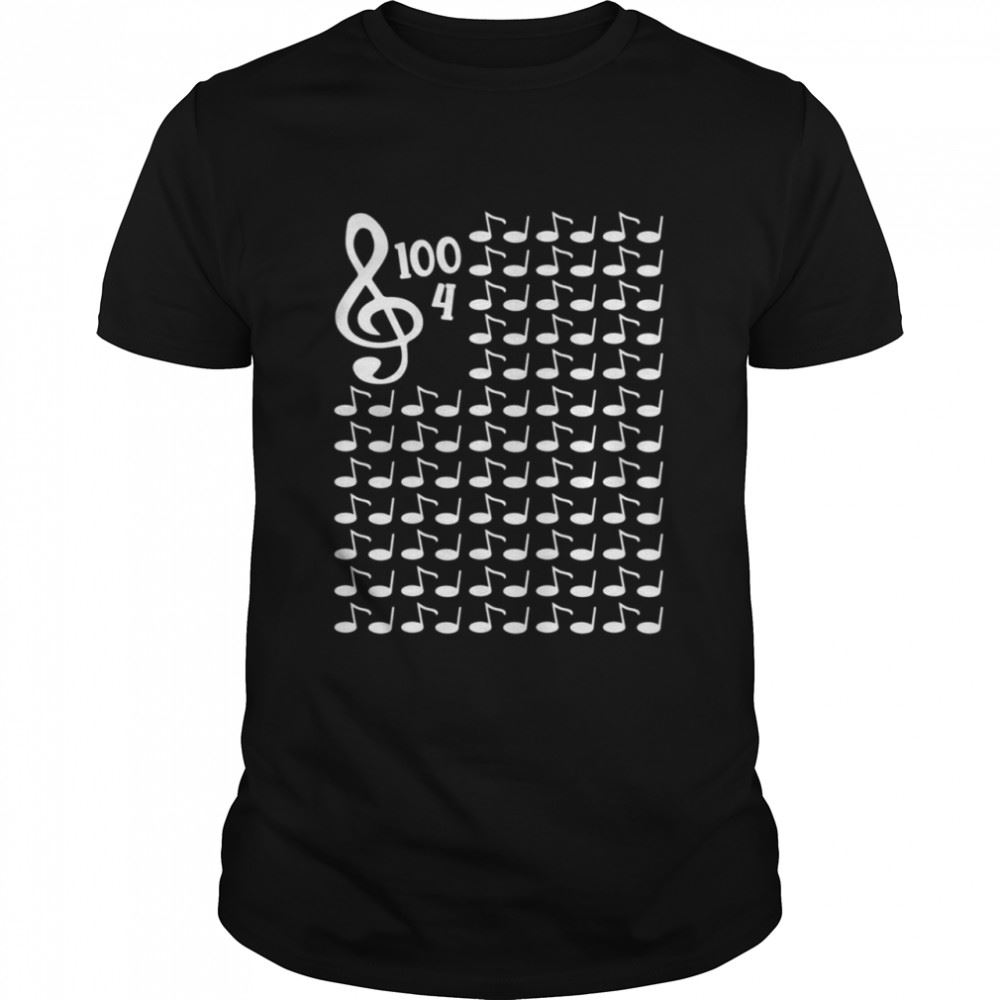 High Quality 100th Day Of School Musical Notes Music Student Teacher Shirt 