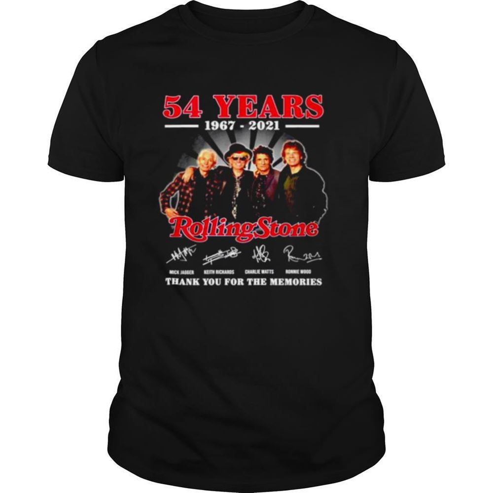 High Quality 54 Years 1967 2021 Rolling Stone Signature Thank You For The Memories Shirt 