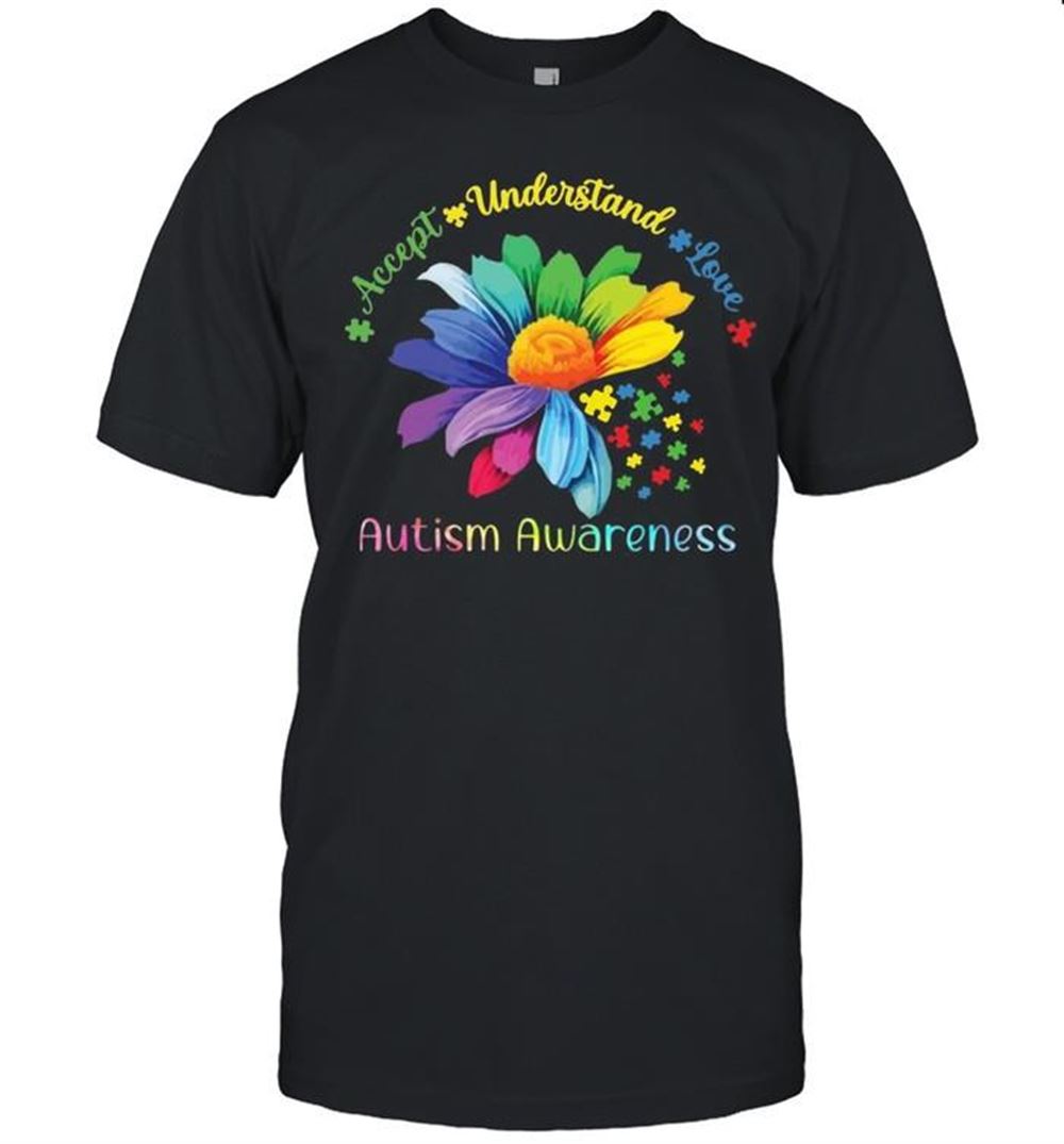 Promotions Accept Understand Love Autism Awareness Flower Autism T-shirt 