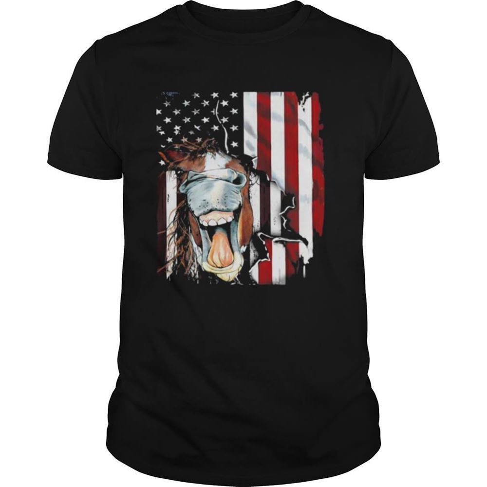 Limited Editon American Horse Face Flag Shirt 