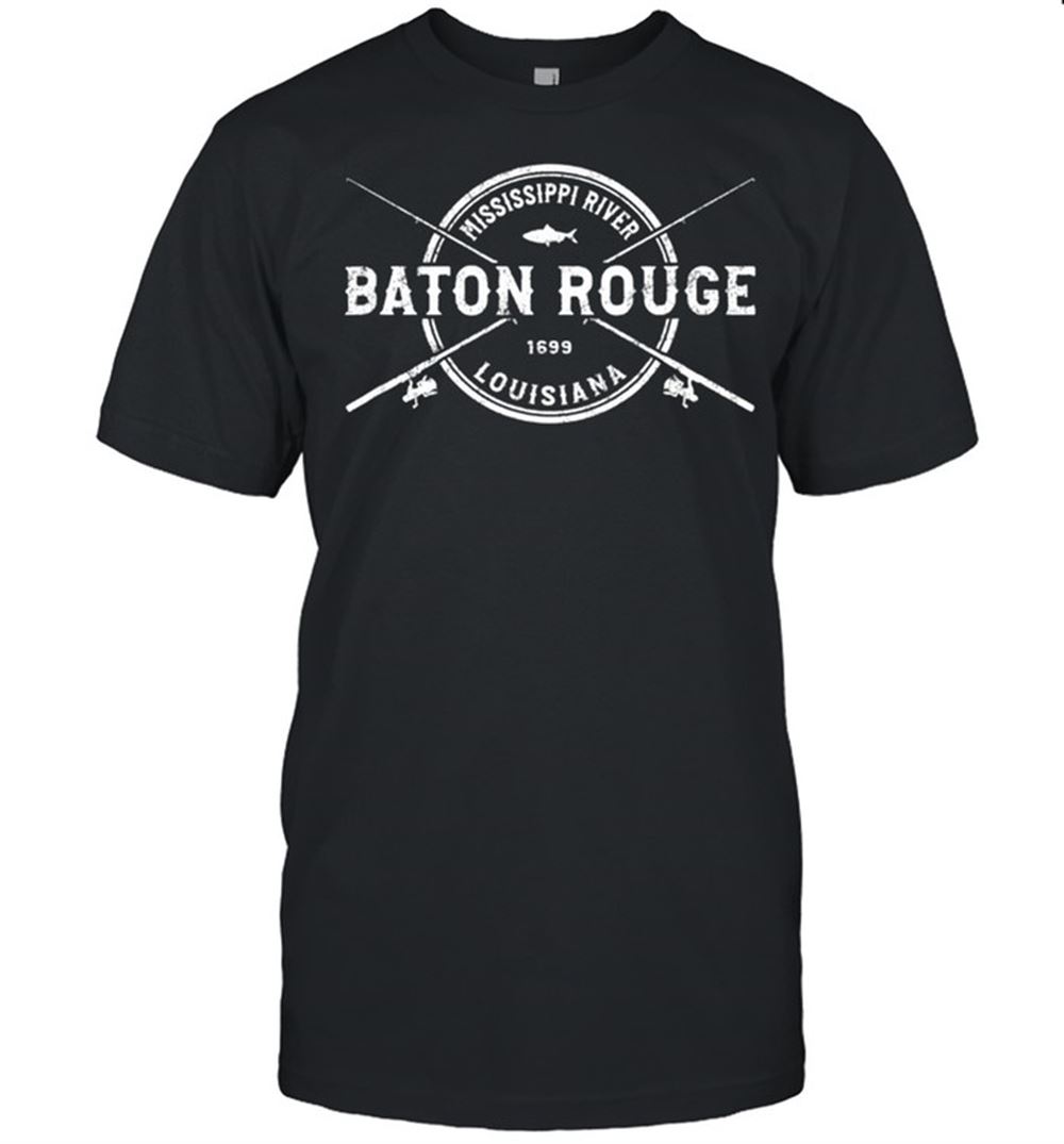 Promotions Baton Rouge Vintage Crossed Fishing Rods Shirt 