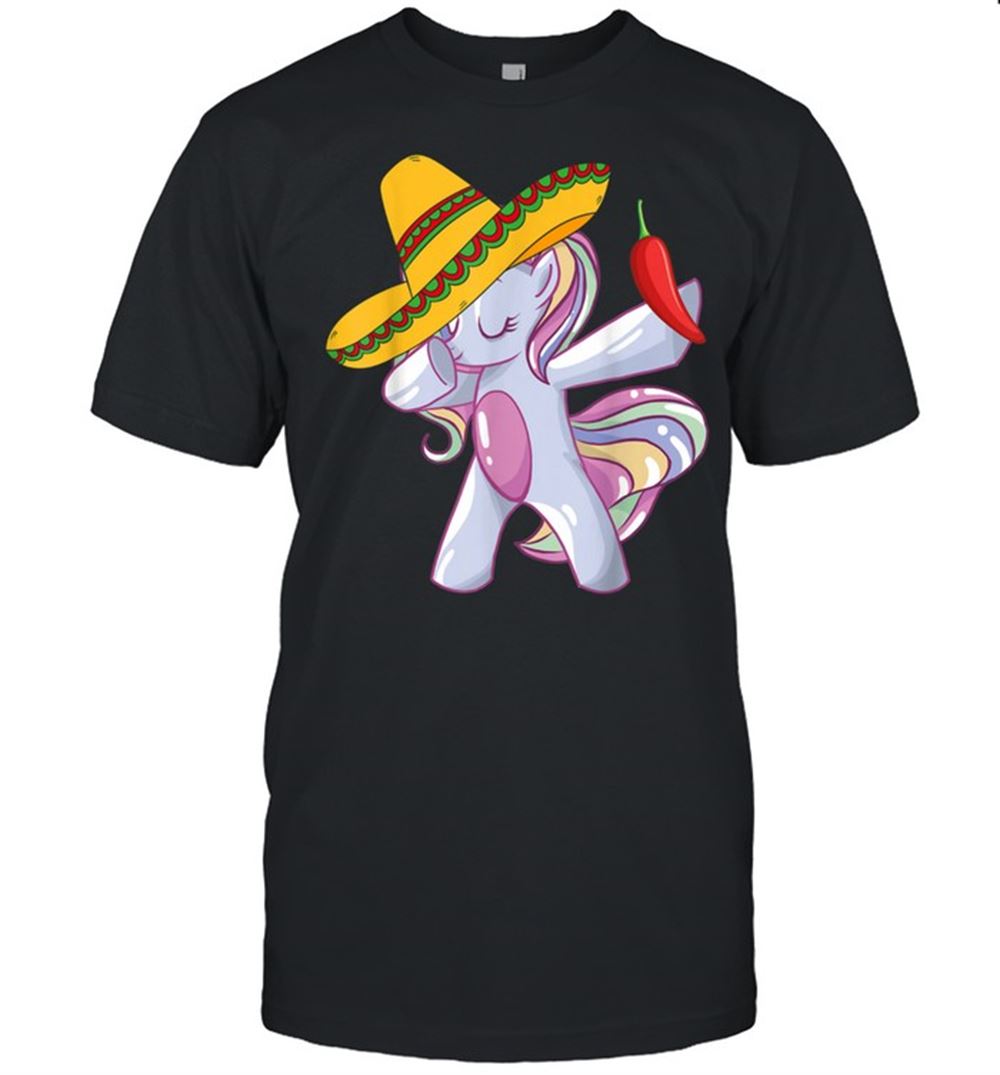 Attractive Dabbing Unicorn 5 Cinco De Mayo 2021 Kid Girl Mexican Shirt 
