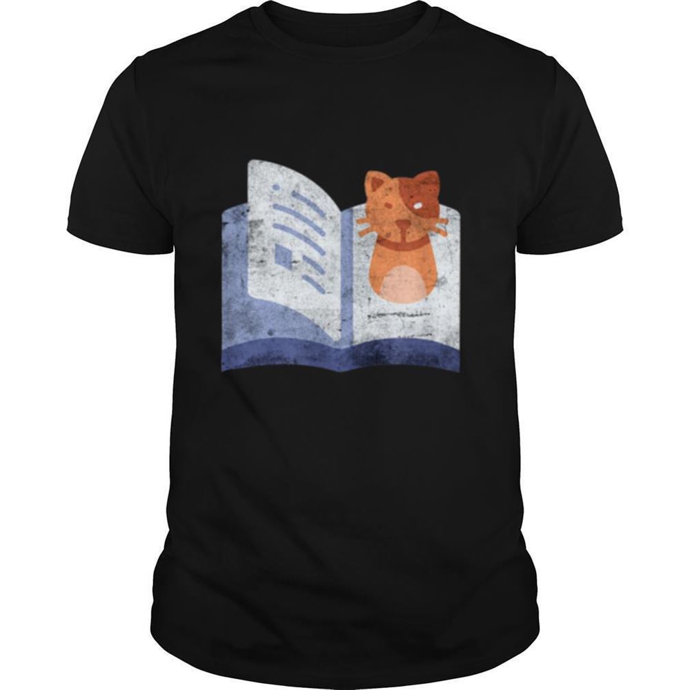Best Distressed Book And Cat Reading Introvert Shirt 