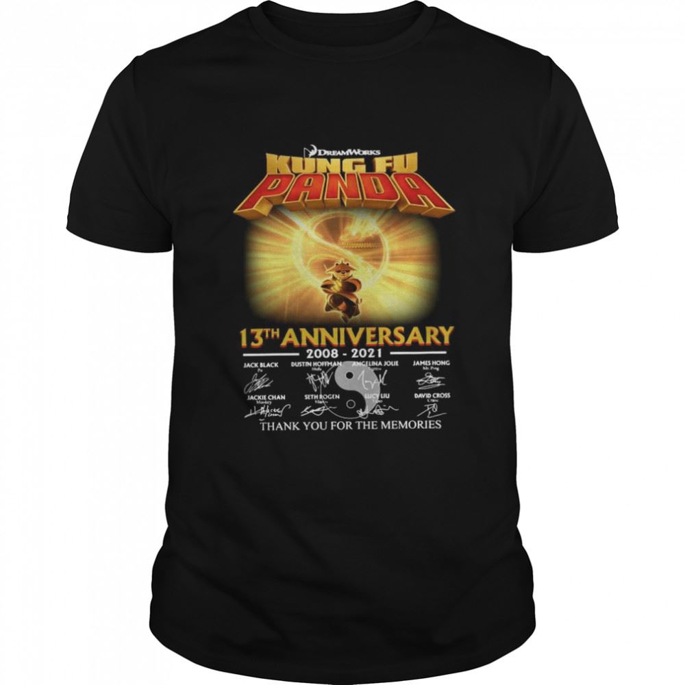 Limited Editon Dreamworks Kung Fu Panda 13th Anniversary Thank You For The Memories Signatures Shirt 