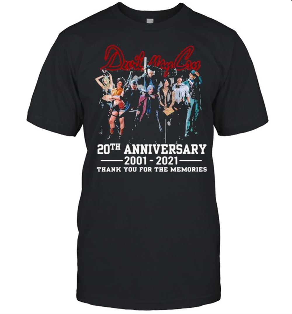 Happy Duril May Cry 20th Anniversary 2001 2021 Thank You For The Memories Shirt 