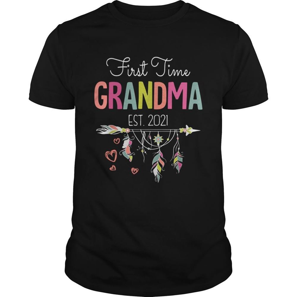 Interesting First Time Grandma Est 2021 Hippie Flower Classic Shirt 