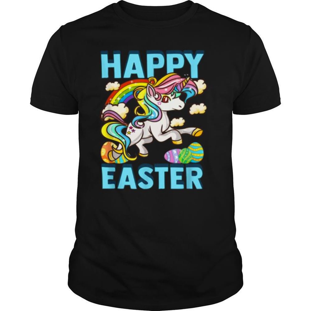 Happy Happy Easter Unicorn Egg Hunt Bunny Tee Shirt 