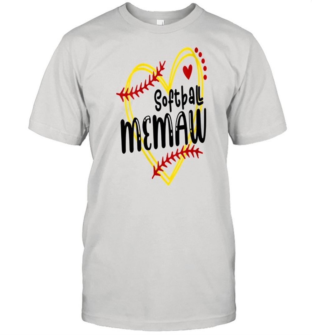 Promotions Heart Memaw Love Softball Mothers Day Memaw Softball Shirt 