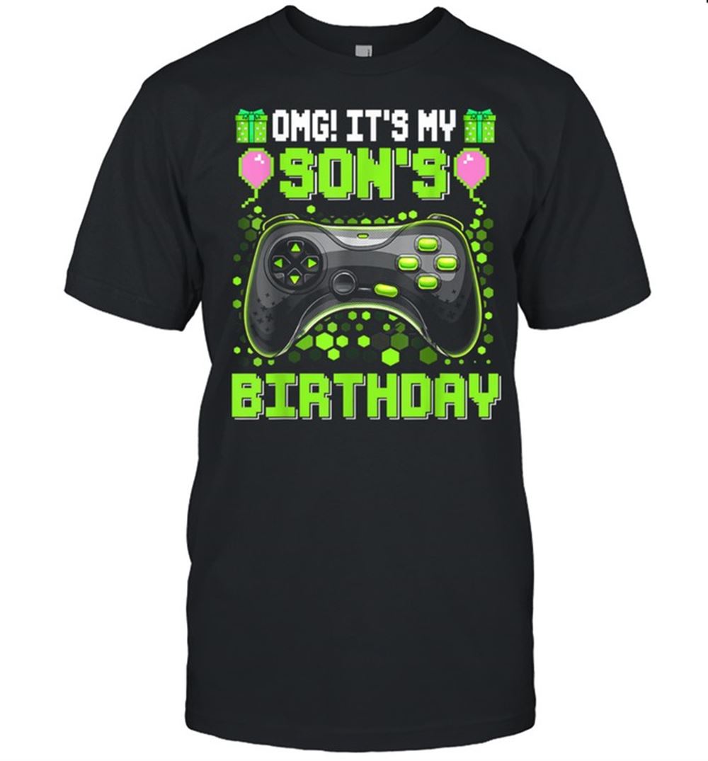Interesting Its My Sons Birthday Gamer Family Matching Shirt 