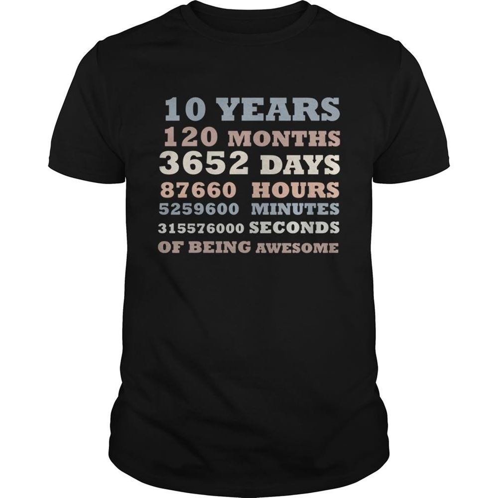 Happy 10 Years Old 10th Birthday Vintage Retro T Shirt 120 Months T-shirt 