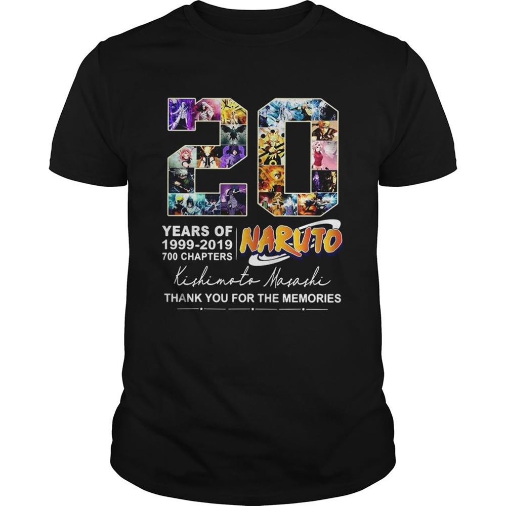 Great 20 Years Of Naruto 19992019 700 Chapters Thank You For The Memories Shirt 