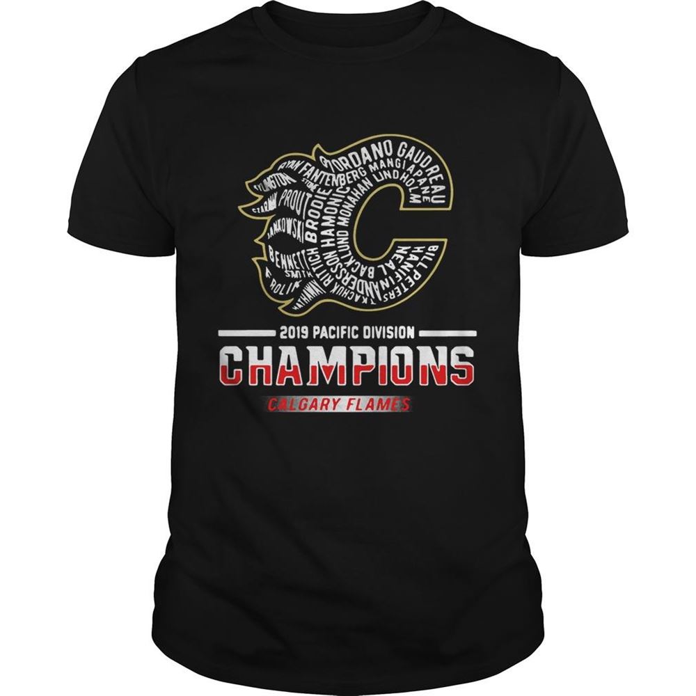 Interesting 2019 Pacific Division Champions Calgary Flames Tshirt 