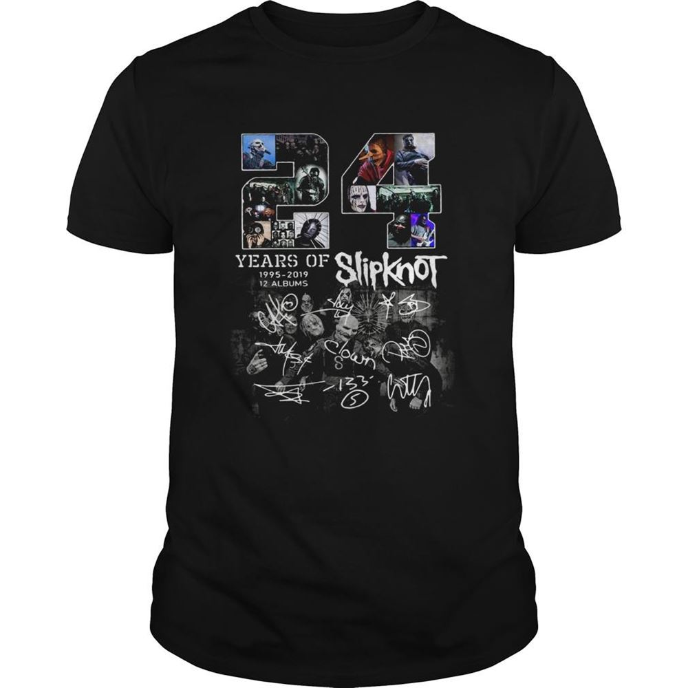 Special 24 Years Of 1995 2019 12 Albums Slipknot Signature Halloween Shirt 