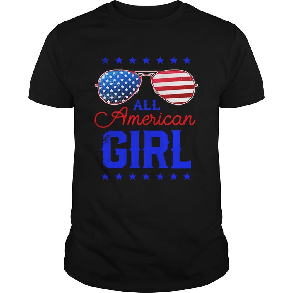 Awesome All American Girl 4th Of July Family Matching Sunglasses Shirt 