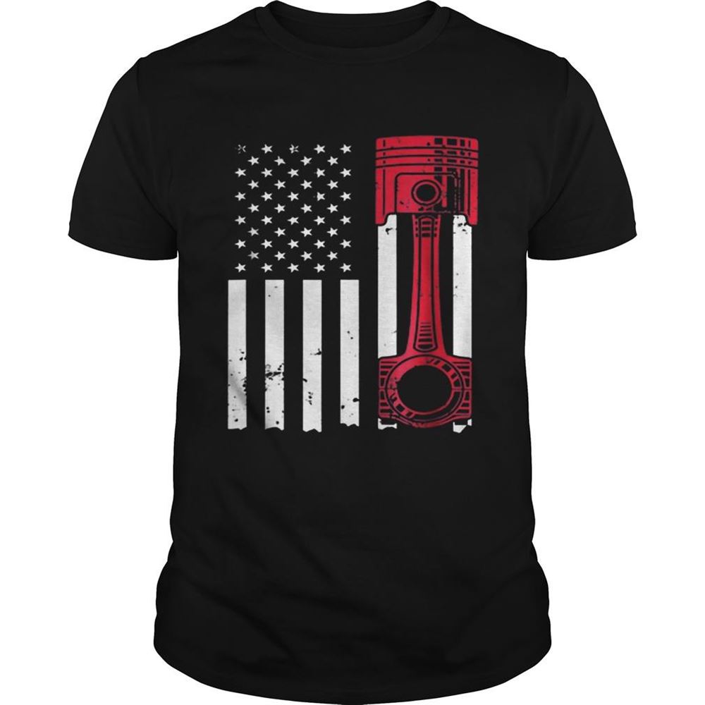 Best American Flag Piston Muscle Car Shirt 