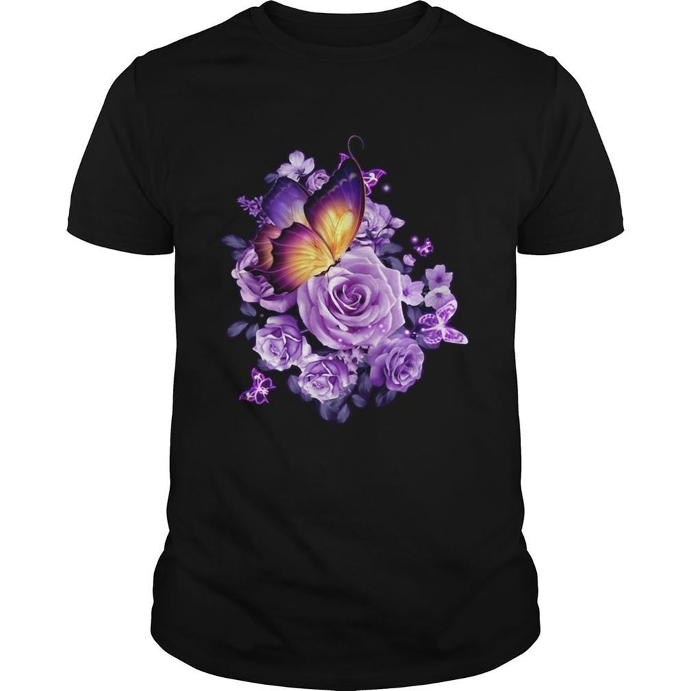 Awesome Butterfly Purple Rose Shirt 